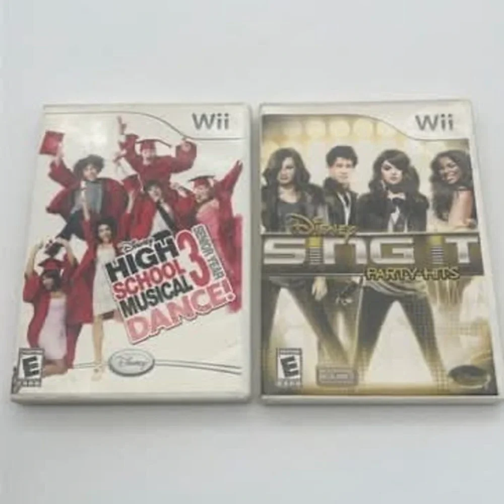 Disney Wii Bundle High School‎ Musical 3 Dance and Sing It Party Hits Games